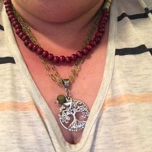 Handmade dual layered tree of life pendant necklace new
